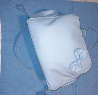 Bolso carrito bebé celeste con lazo