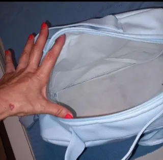 Bolso carrito bebé celeste con lazo