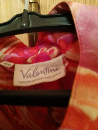 Camisa estampada naranja y fucsia manga larga