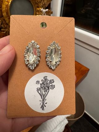 Pendientes de cristal plateados