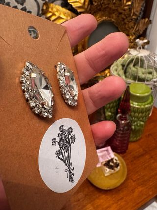 Pendientes de cristal plateados