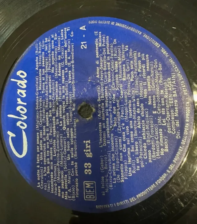 Disco Vinile 33 Giri Musica Anni 60