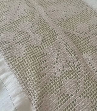 Copriletto antico lino ricamato