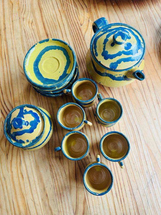 Juego Tazas café Cerámica Artesanal