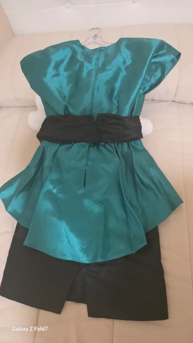 Vestido fiesta mujer negro y verde