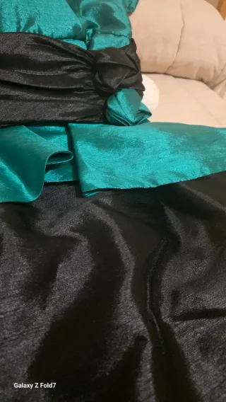 Vestido fiesta mujer negro y verde