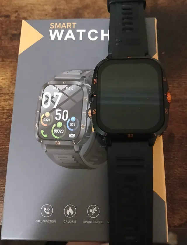 Smartwatch Negro y naranja con Cargador