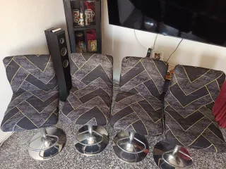 Set di 4 sedie da bar bianche