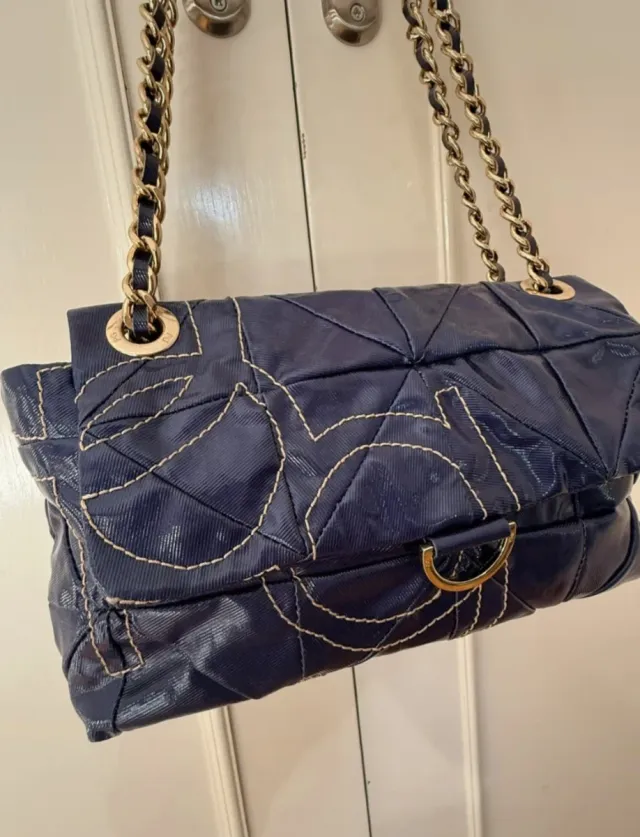 Bolso Purificación García Azul Dorado