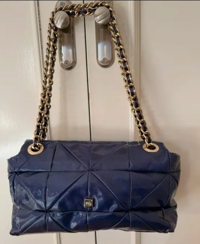 Bolso Purificación García Azul Dorado