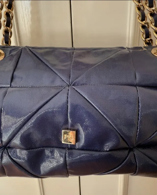 Bolso Purificación García Azul Dorado