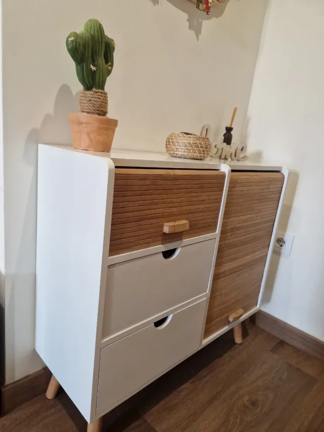 Mueble auxiliar bambú y madera