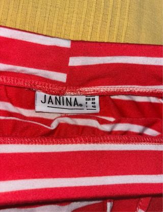 Gonna lunga a righe rosse e bianche pari al nuovo