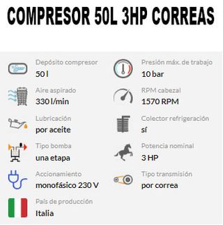 COMPRESOR 50L 3HP 10 BAR