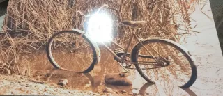 Cuadro Bici Río Tonos Marrones Naranja