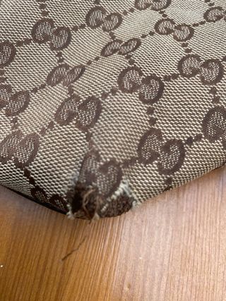 Borsa Gucci monogramma tela marrone e verde