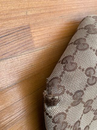 Borsa Gucci monogramma tela marrone e verde