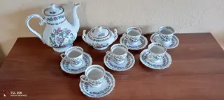 Servizio caffè porcellana decorata fiori