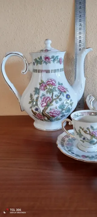 Servizio caffè porcellana decorata fiori