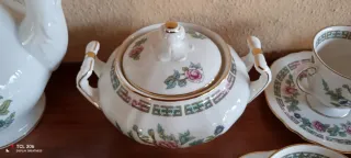 Servizio caffè porcellana decorata fiori