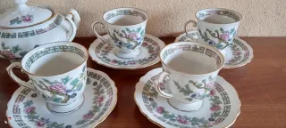 Servizio caffè porcellana decorata fiori