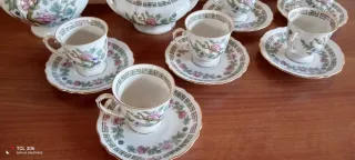 Servizio caffè porcellana decorata fiori