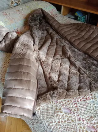 Abrigo reversible marrón XXXL