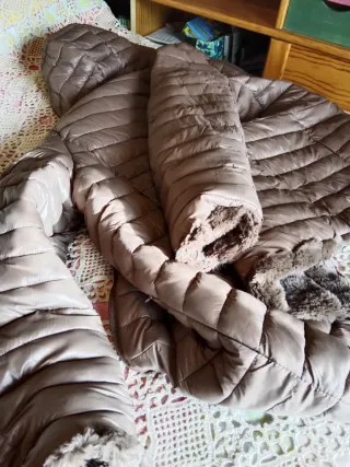 Abrigo reversible marrón XXXL