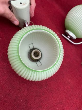 Pareja vintage Apliques Pared Opalina Verde