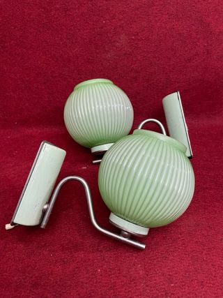 Pareja vintage Apliques Pared Opalina Verde