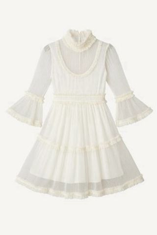 con etiqueta vestido blanco look de fiesta