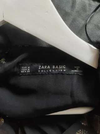 Mono Zara fiesta negro y dorado Talla M