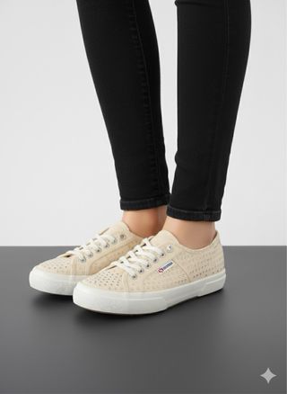 Superga sneakers beige con strass