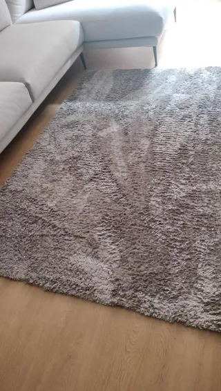 Alfombra marrón poliéster de 200x140