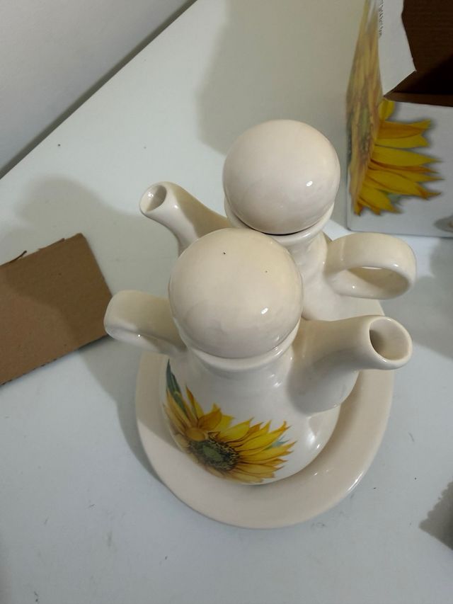 Set Olio e Aceto Girasole Ceramica