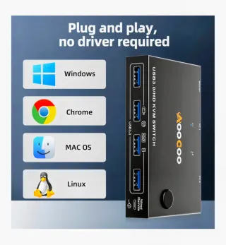 Conmutador KVM HDMI 4K 60Hz para conectar 2 PC