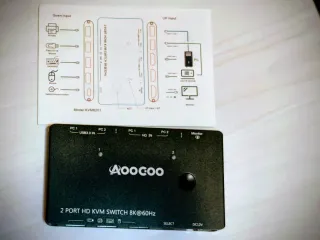 Conmutador KVM HDMI 4K 60Hz para conectar 2 PC