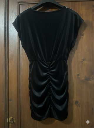 Mini Abito Nero Drappeggiato