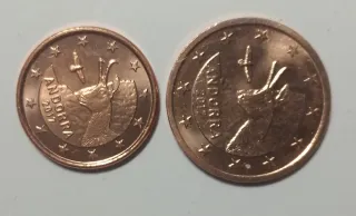 Coppia monete 1-2 cent 2017 Andorra
