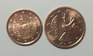 Coppia monete 1-2 cent 2017 Andorra