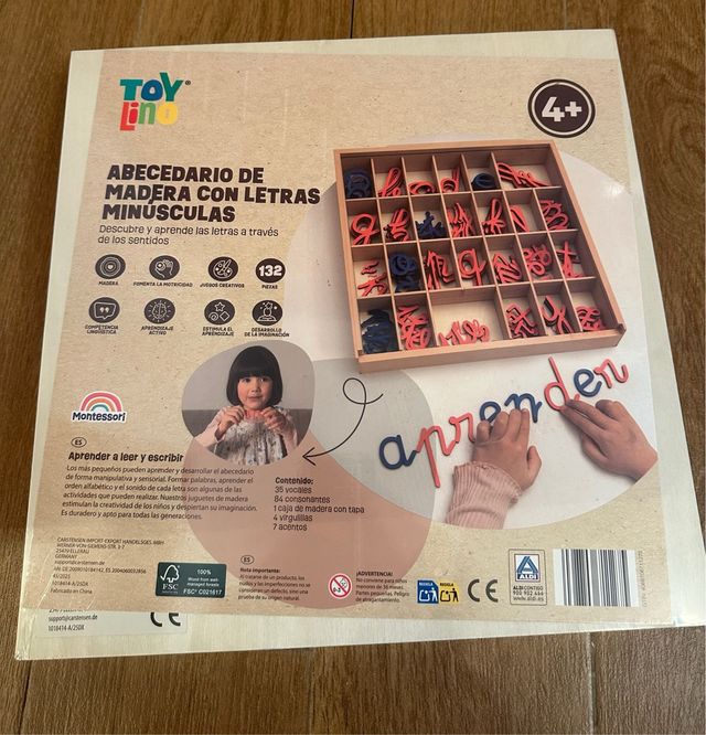 Letras minúsculas de madera