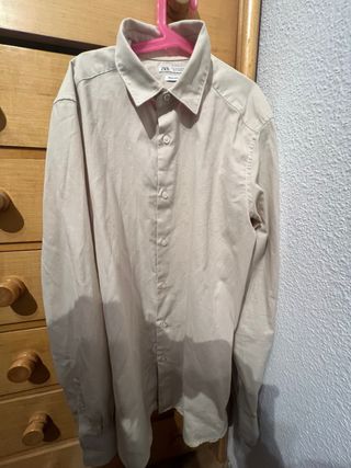 Camisa Zara Hombre Talla M Beige