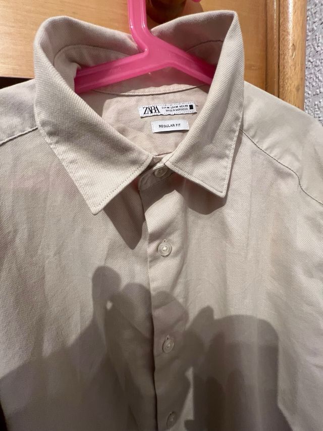 Camisa Zara Hombre Talla M Beige