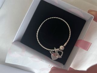 Pulsera Pandora mas charm Corazón Alas Ángel Plata