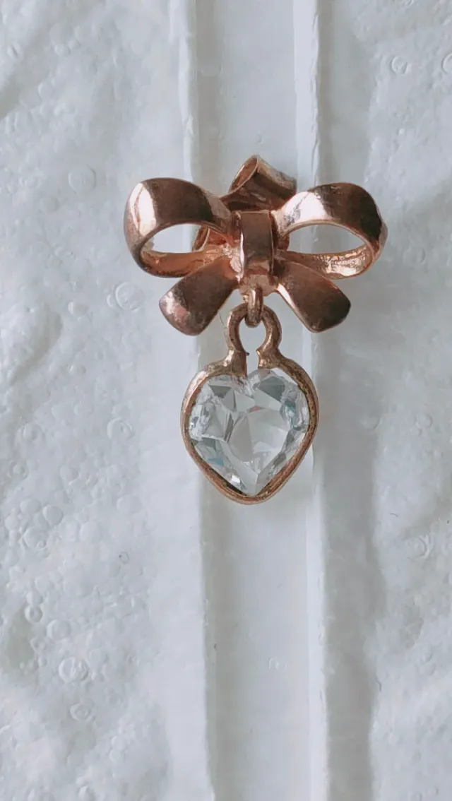 Pendientes Vintage Lazo y Corazón dorados