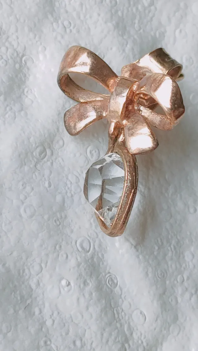 Pendientes Vintage Lazo y Corazón dorados