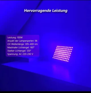 2x Lámpara LED Luz Negra 100W