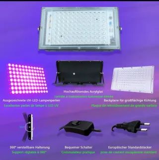 2x Lámpara LED Luz Negra 100W