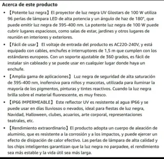 2x Lámpara LED Luz Negra 100W