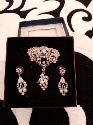 Aderezo Fallera Infantil Plata y Perlas